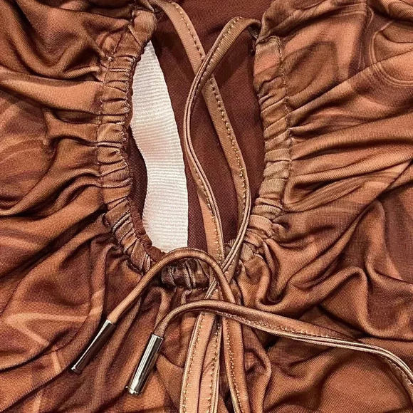 NWOT House‎ of CB London Sexy Letitia Cocoa Swirl Mini Dress Size Medium - Picture 10 of 12